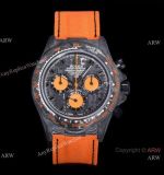 TW Super Clone Rolex DIW Daytona 7750 Watch 40mm Carbon Orange Fabric Leather Strap